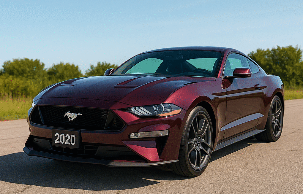 2020 Mustang na słonecznej drodze